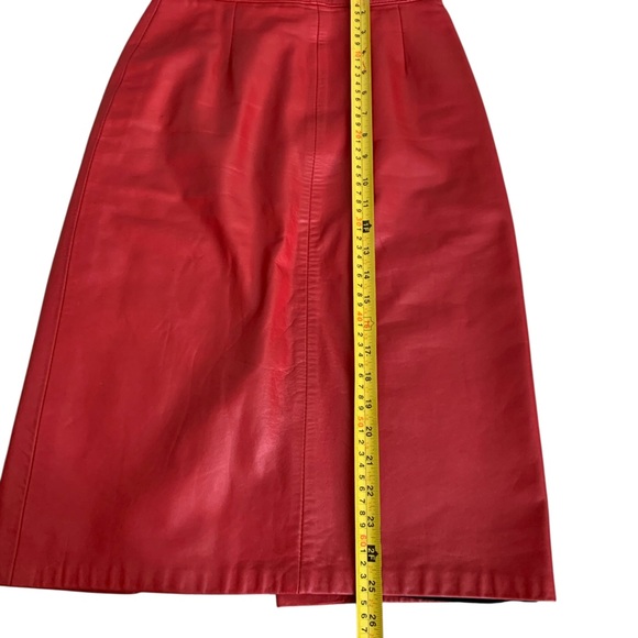 Red Leather Pencil Skirt small - Picture 9 of 9
